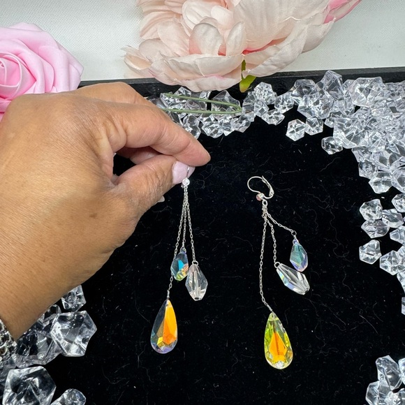 Swarovski Jewelry - Genuine Swarovski Crystal Teardrop Earrings